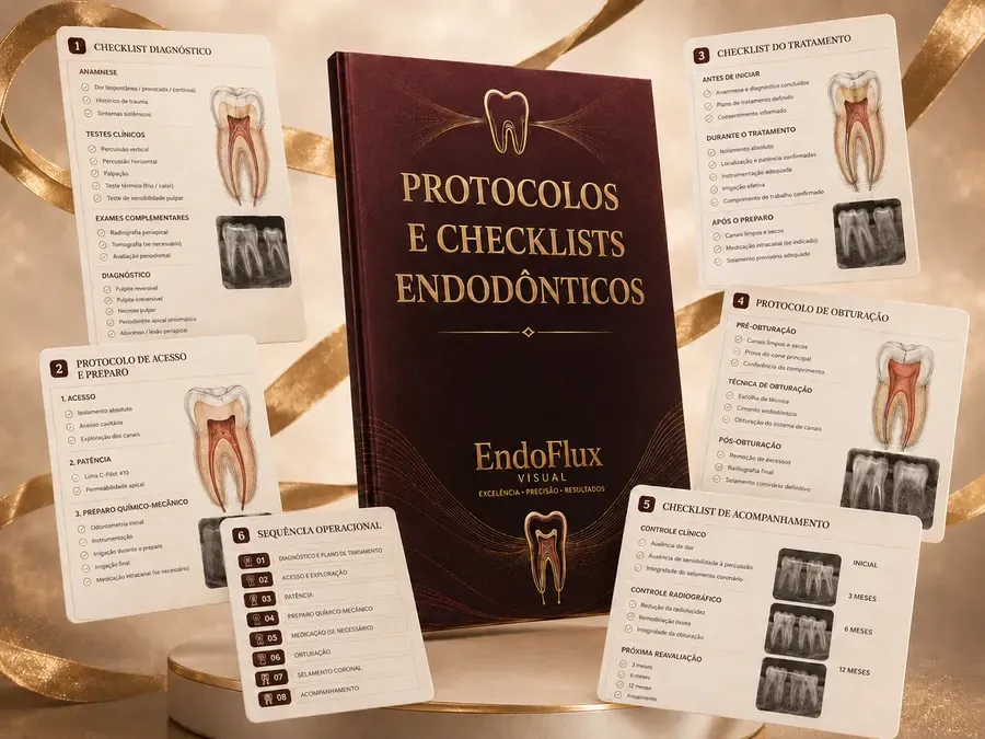 Bônus 04 — Protocolos e Checklists Endodônticos, arte completa do material